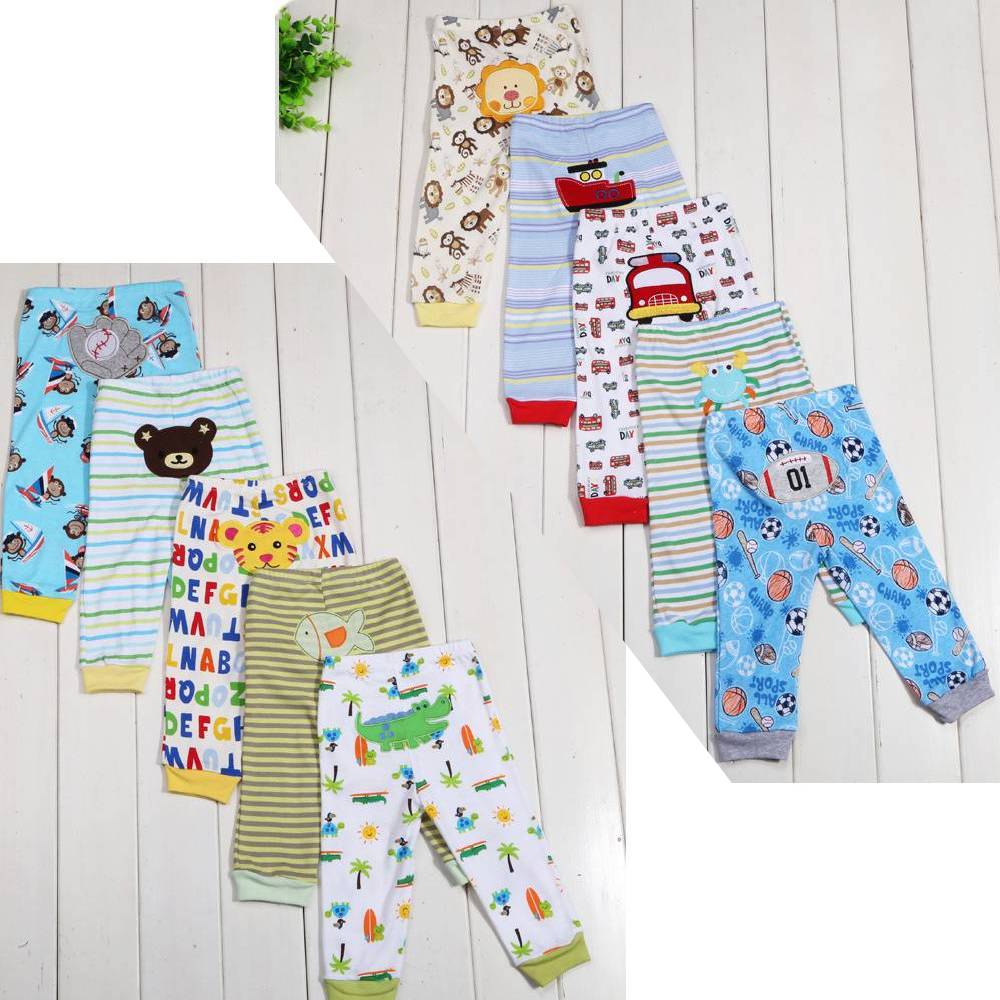 Children’s Leggings Set – Cartoon Print Cotton Stretch Leggings (5-Piece Pack)