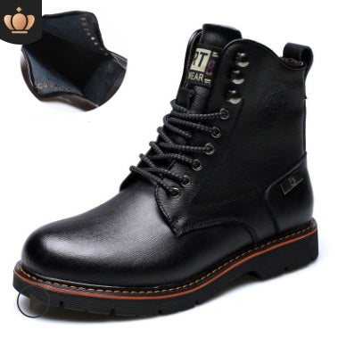 Men's Casual Cow Split Leather Autumn Velvet Boots