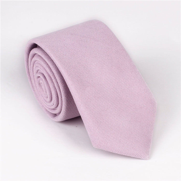 Men's Solid Color Suede  Business Casual Cotton Tie