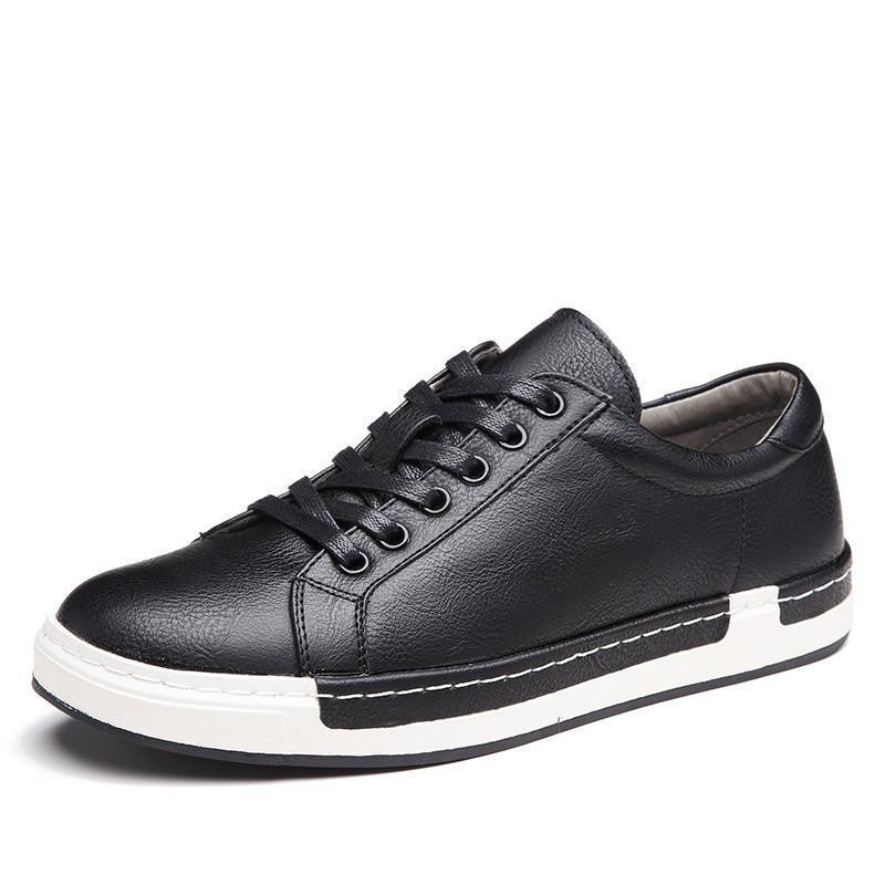 Men’s Handmade Low-Top Casual Sneakers – Comfortable Leather Style Everyday Shoes