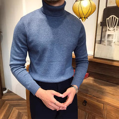 Winter Pullover Keep Warm Knitted Mock Neck Sweater