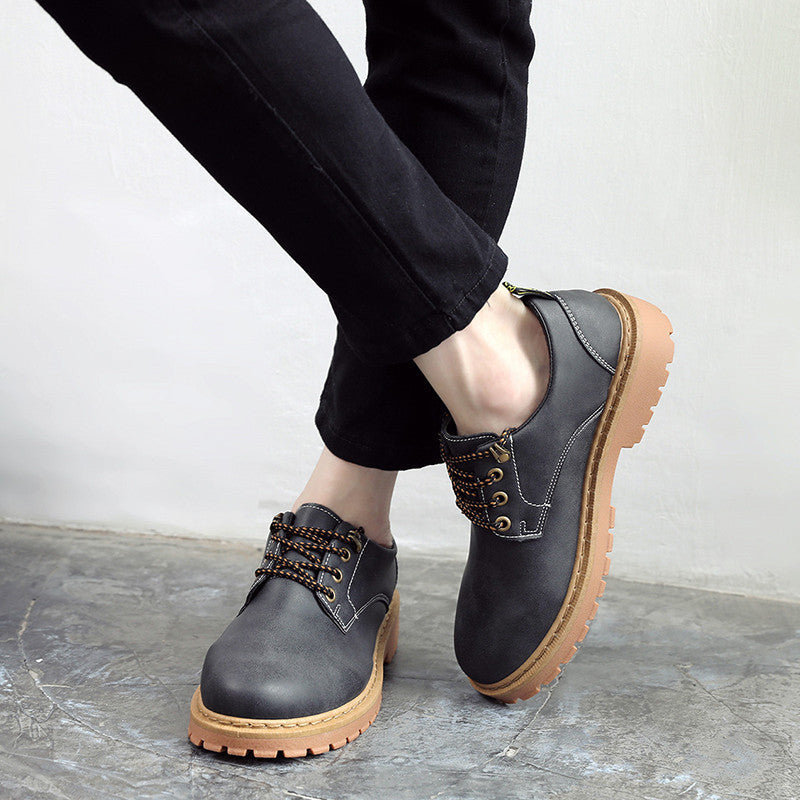 All-Match Casual Boots Low-Cut Tooling Trendy Leather Boots For Men
