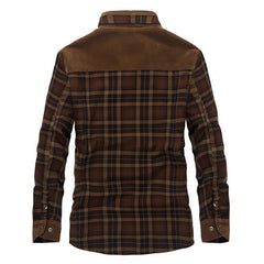 Men's Winter Thicken Warm Fleece Pure Cotton Plaid Jacket