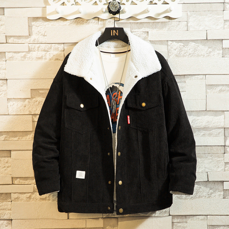 Lamb Wool Men's Corduroy Cotton-Padded Jacket