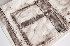 Punk Distressed Dirty Denim Cargo Pants Shorts Men