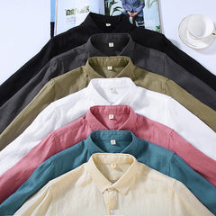 Pure Linen Men's Shirt All-matching Clothes Tide