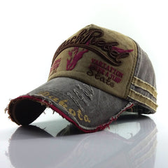 Men’s Vintage Bull Head Duck Cap – Washed Cotton Baseball Hat
