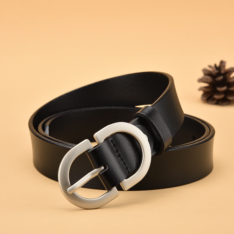 All-Match Belt pure Cowhide Korean Style Simple Pin Buckle Belt