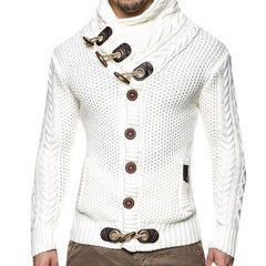 Men’s Knitted Jacket with High Collar – Stylish Button-Up Sweater for Cozy Everyday Wear