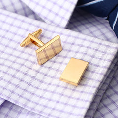 Plain And Simple Metal Rectangular High Quality Business Shirt Cufflinks