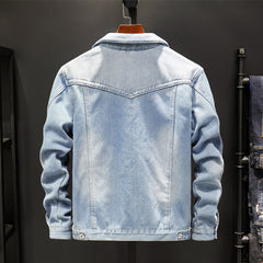 Men's Denim Jacket Top Clothes Casual Jacket