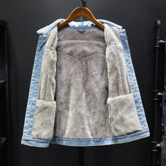 Men's Denim Jacket Top Clothes Casual Jacket