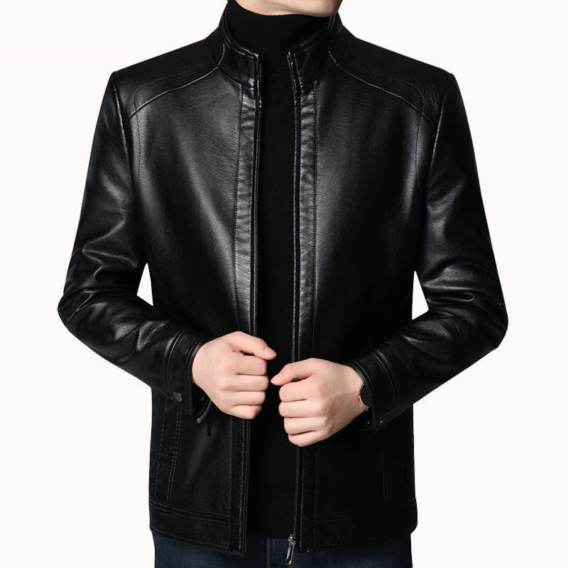 Middle-Aged And Elderly Men's Leather Jacket