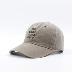 Good Vibes Only Dad Hat – Vintage Washed Cotton Baseball Cap