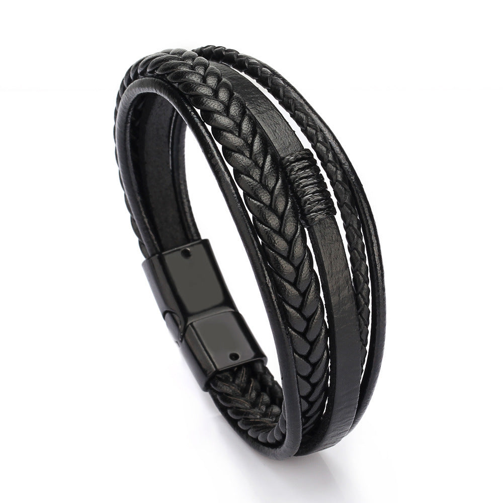 Men’s Classic Genuine Leather Bracelet – Timeless Fashion Accessory