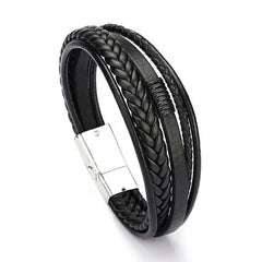 Men’s Classic Genuine Leather Bracelet – Timeless Fashion Accessory