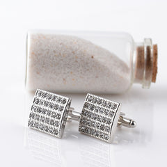 Men's French Style Fashion Diamond Square Cufflinks