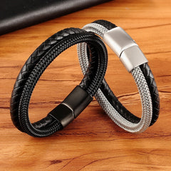 Men’s Two-Tone Magnetic Buckle Bracelet