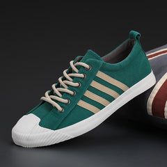 Men’s Spring Vulcanized Canvas Sneakers – Casual Non-Slip Rubber Sole Flats