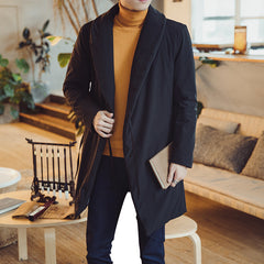 Men's Retro Mid-Length Cotton Coat