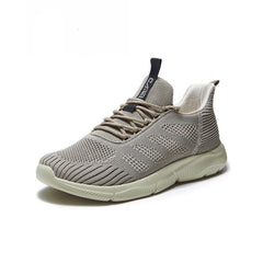 Men’s Camel Mesh Sneakers – Breathable Fly Woven Running Shoes