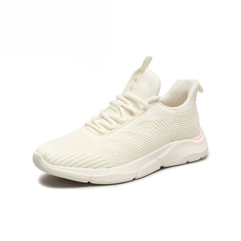 Men’s Camel Mesh Sneakers – Breathable Fly Woven Running Shoes