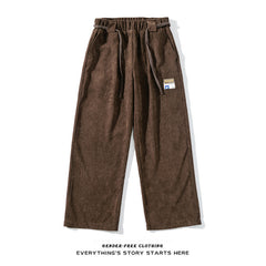 Spring and Summer Unisex Corduroy Straight Casual Pants – Wide-Leg Cotton Trousers