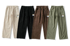 Spring and Summer Unisex Corduroy Straight Casual Pants – Wide-Leg Cotton Trousers