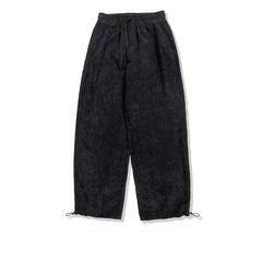 Old Corduroy Casual Pants for Men – Loose Straight Elastic Waist Spring Trousers
