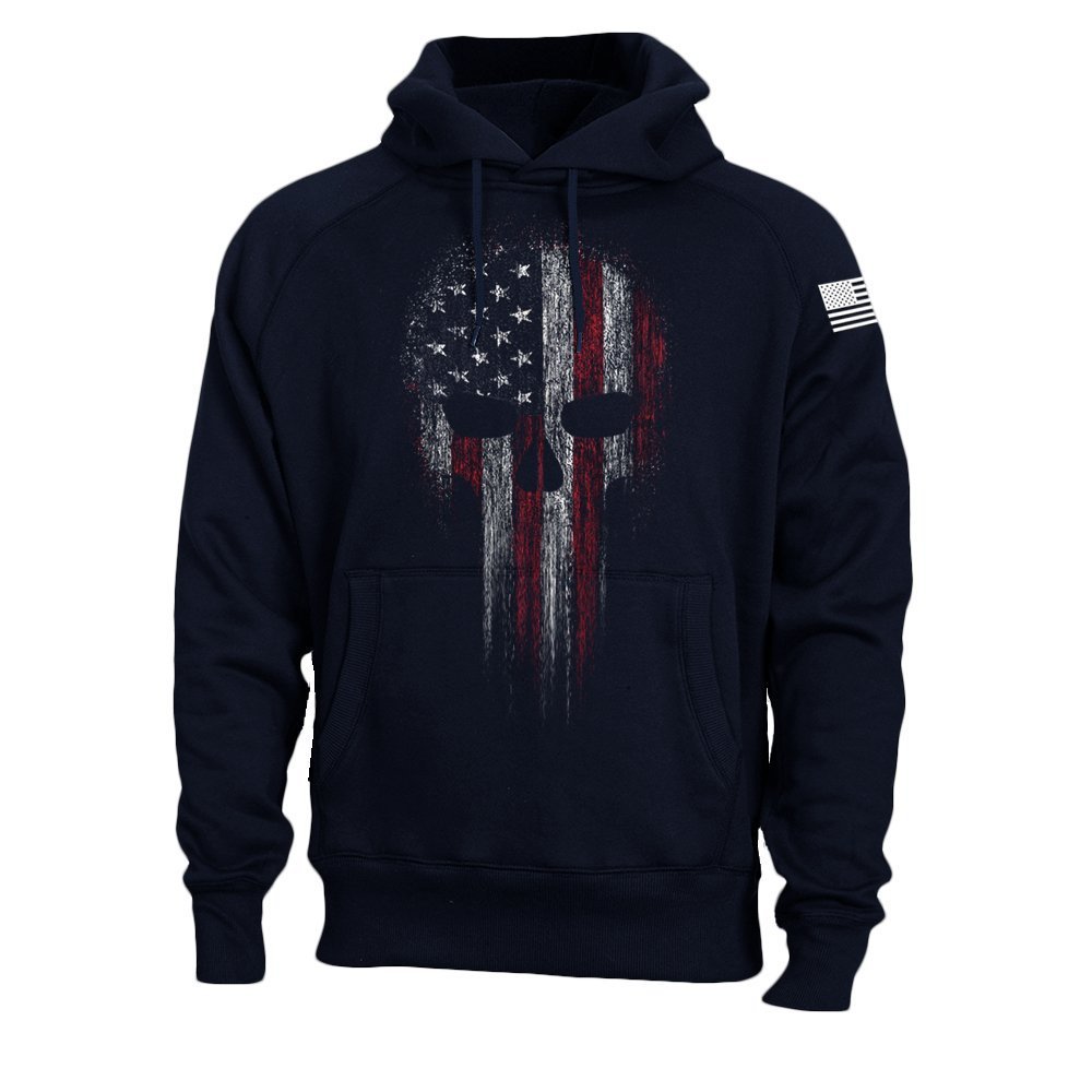 Men's True American Skull Sweatshirt Hoodie