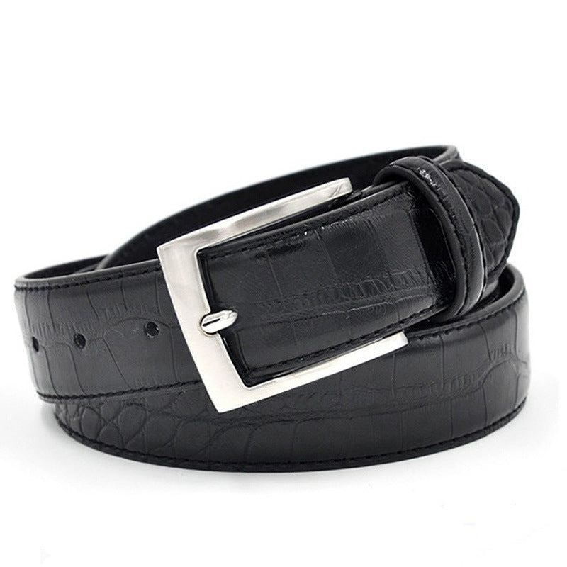 Men's Fashion Waist Belt Faux Pattern With Split Leather