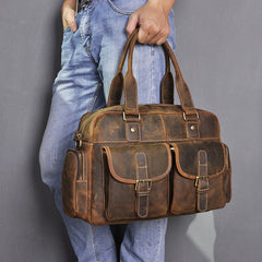 Leather Fashion Business Briefcase Messenger Bag For Men