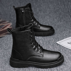 Men's Retro High-Top British Style Work Shoes Leather Boots
