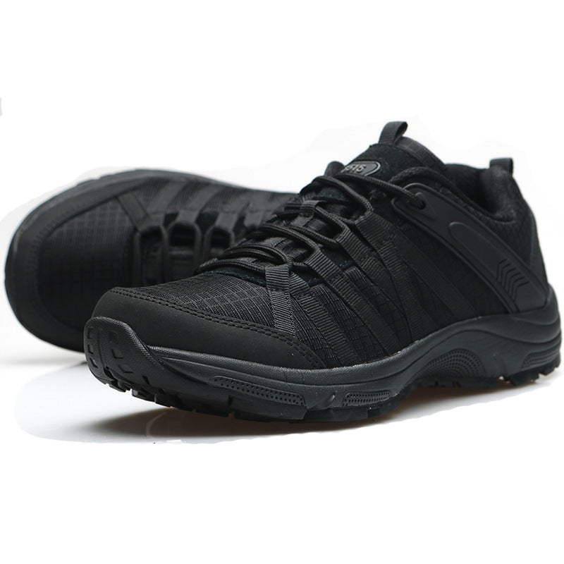Lightweight Breathable Black Canvas Mesh Sports Shoes For Men