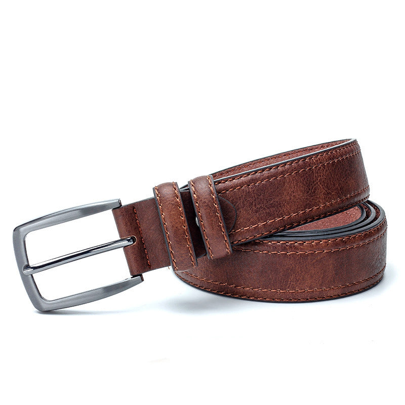 Men's Vintage Belt For Casual Jeans Luxury Split Leather Belt