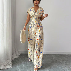 Trendy Autumn Wide-Leg Pants for Women  Short-Sleeved, Waist-Cinching & Comfortable