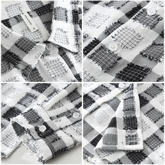 Japanese Trendy Plaid Long Sleeve Shirt For Men