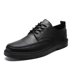 Men’s British Style Casual Leather Shoes – Lace-Up Design
