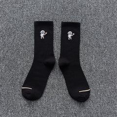 Embroidered Cotton Socks Astronaut All-Match Sports Socks