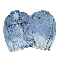 Gradient Color Jacket Men European And American Trend Denim Jacket