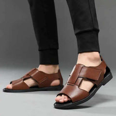 Genuine Leather Roman Sandals for Men – Casual & Breathable