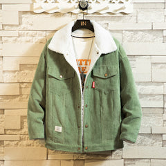 Lamb Wool Men's Corduroy Cotton-Padded Jacket