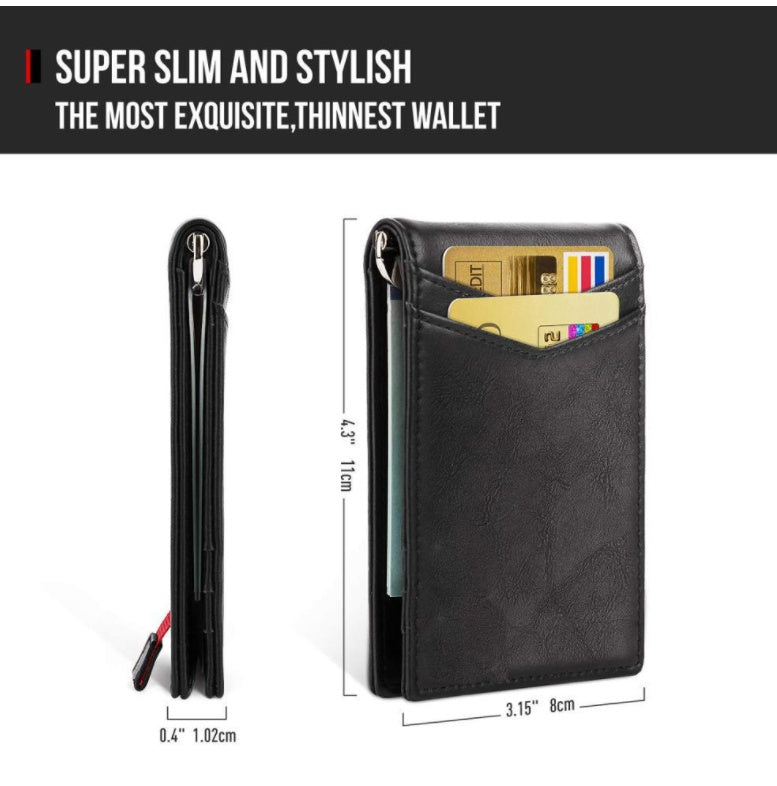 Thinnest Two Fold Cowhide Leather Wallet For Men