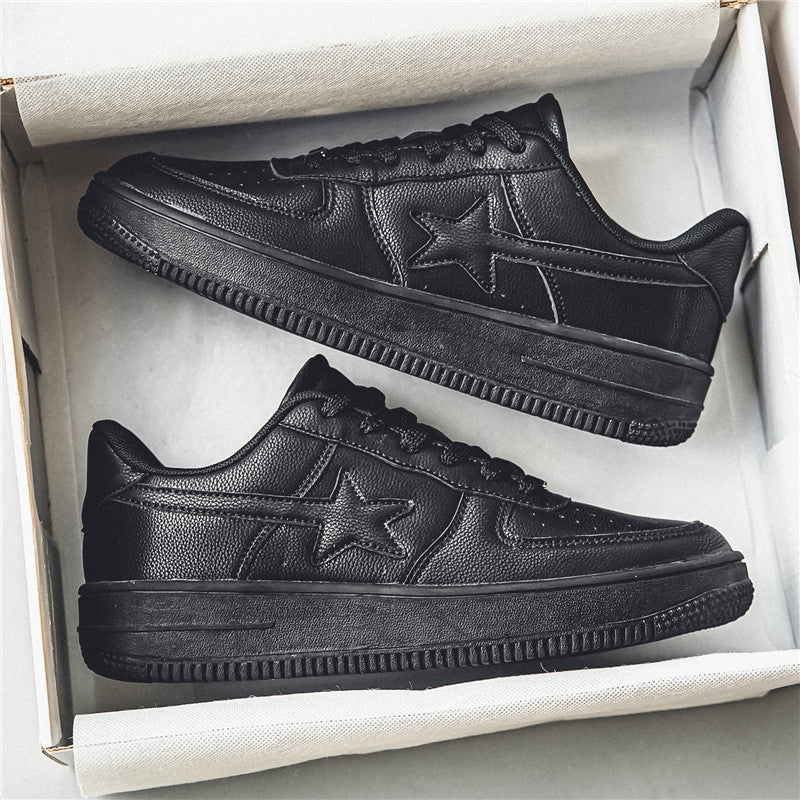 Men's White Thick-Soled Casual Sneakers – Comfortable, Stylish Everyday Shoes