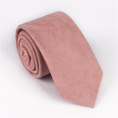 Men's Solid Color Suede  Business Casual Cotton Tie