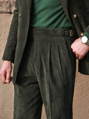 Men’s Retro High-Waisted Corduroy Pants – Straight-Leg, Wrinkle-Resistant Vintage Trousers