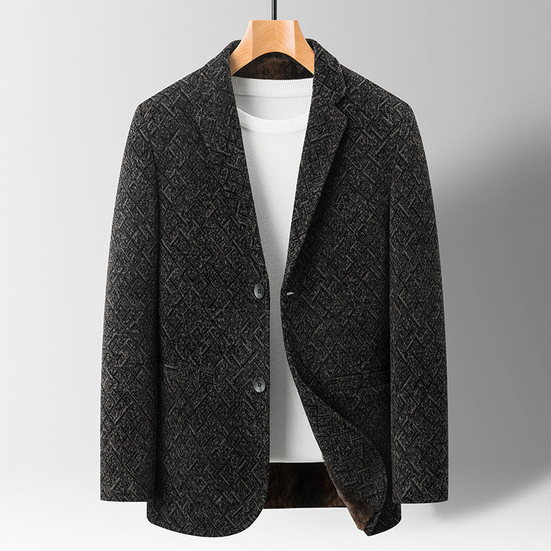 Chenille Casual Simple Suit Coat For Men