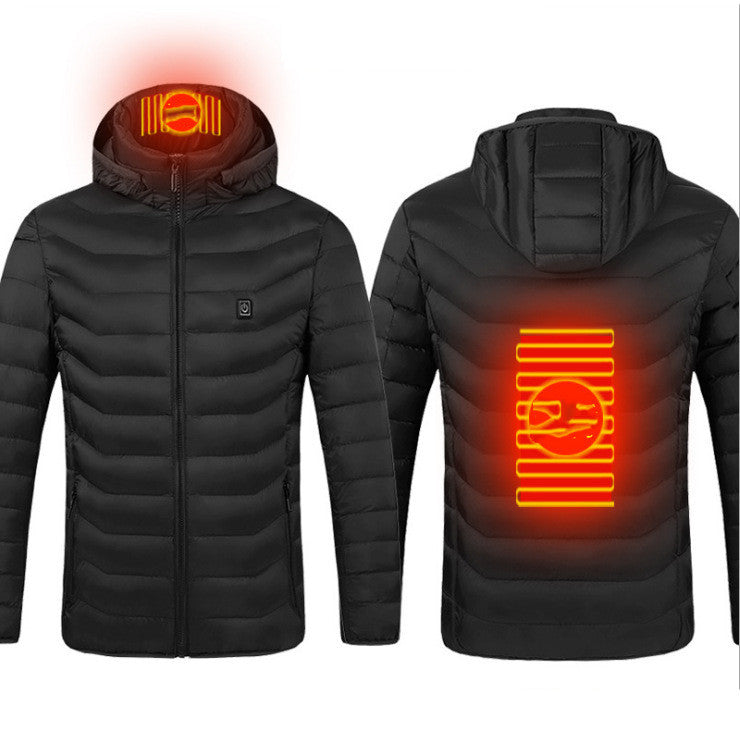 Men’s Plus Size USB Heated Jacket – Electric Winter Puffer Coat