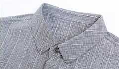 Linen Long-sleeved Business Casual Shirt For Men Cotton And Linen Pockets Non-iron Shirt