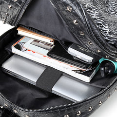 3D Wolf Head Student Backpack Shoulder Bags for Men